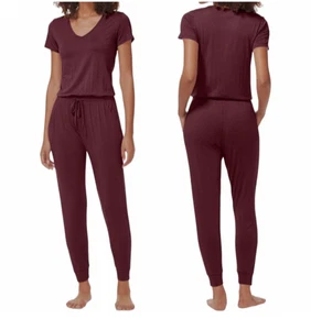 Tommy John Romper S Lounge One Piece Slouchy Jumpsuit Short Sleeve Pajama Cozy - Picture 1 of 11
