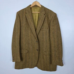 Harris Tweed x Yale Genton Sports Coat Blazer Men's Herringbone Wool Jacket 42R - Picture 1 of 5