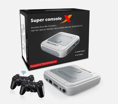 Super Console X 90000+ Retro Video Games 2 Wireless Gamepad Controllers HDMI UK