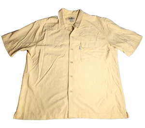 Woolrich Mens Shirt Sz L Butter Yellow Button-Up Short Sleeve Pocket 6271 NWOT - Picture 1 of 8