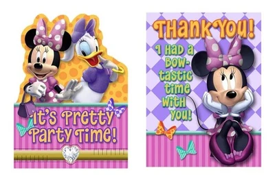 8 Minnie Mouse birthday invitation cards plus 8 thank you cards - Image 1 of 4