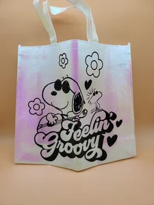 Peanuts Snoopy & Woodstock Feeling Groovy Reusable Shopping Bag Grocery Bag - Picture 1 of 7