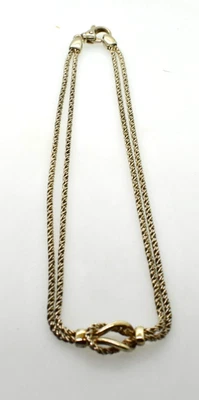 Collar Tiffany & Co. Plata Esterlina Nudo de Amor Colgante Doble Cuerda Cadena 17" Foto 1 de 4