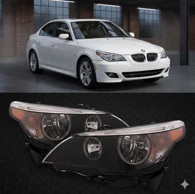 Headlight Pair For BMW 525i 545i 550i 530i Headlamp Set Foto 1 de 4