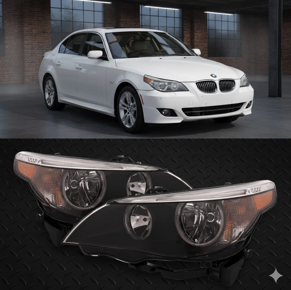 Headlight Pair For BMW 525i 545i 550i 530i Headlamp Set Foto 1 de 4