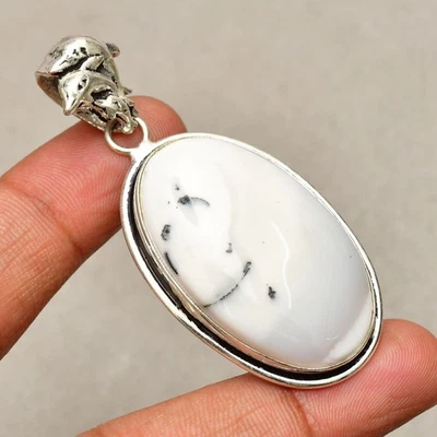 Ciondolo gioiello in argento sterling 925 fatto a mano con pietra opale... - Immagine 1 di 4