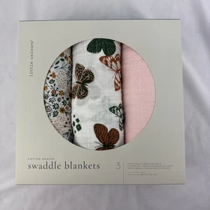 Kleines Einhorn Baumwolle Musselin Swaddle Decke - Schmetterling - 3er Pack - Bild 1 von 2