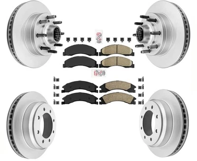Ford E150 E250 350 Front Pads Rotors Rear Pads Rotors For 2008-2021 SRW Only - Image 1 of 4