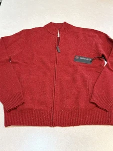 CLOUDVEIL Men's Donegal Full Zip Sweater Wool Red Multi Size Large New - Picture 1 of 8