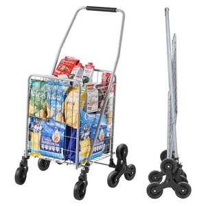 VEVOR Stair Climbing Cart Foldable Shopping Cart 45L with Stair Climbing Wheels - Picture 1 of 12