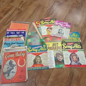Antique Sheet Music Lot - Hit Parader Magazine, Song Hits, Vintage Songs - Picture 1 of 12
