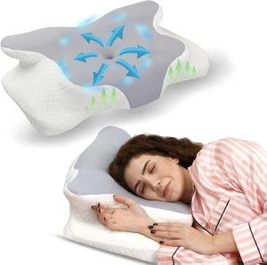 Cervical Neck Pillow Best Ergonomic Odorless Memory Foam X-Large, Gray - Picture 1 of 9
