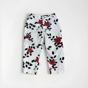 Vintage Ulla Popken Jeans Weiß mit Rosenmuster Gr. 50 - Bild 1 von 6