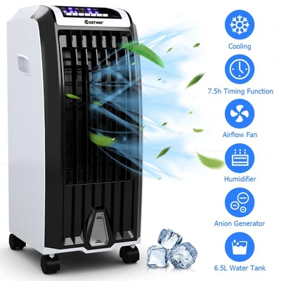 Costway Evaporative Portable Air Cooler Fan Anion Humidify W/ Remote Control - Image 1 of 4
