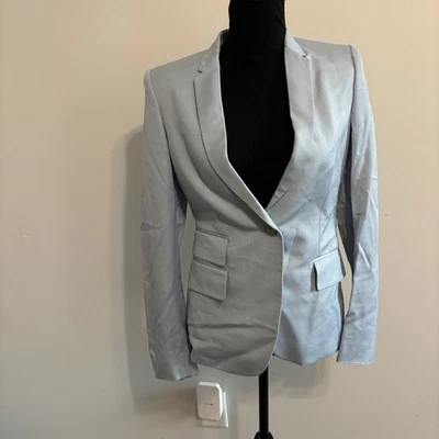 STELLA MCCARTNEY Single-breasted Blazer Jacket In Light Blue Rayon Size 38 - Image 1 of 4
