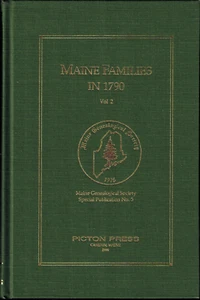 Volume 2 Maine Families in 1790, Genealogy Genealogical History New England ME - Picture 1 of 1