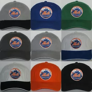 Gorra estilo polo de los Mets de Nueva York sombrero PARCHE/LOGOTIPO CLÁSICO MLB 12 COLORES GENIALES NUEVA - Imagen 1 de 14