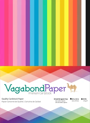 Over 100 Sheets! 8.5" x 11" Premium CARDSTOCK PAPER - 21 Bright Rainbow Colors - Image 1 of 3