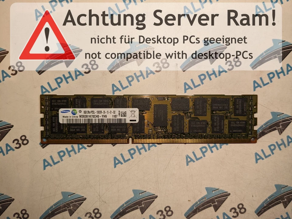 M393B1K70CH0-YH9 - Samsung 8 GB DDR3-1333 RDIMM PC3L-10600R 2Rx4 - Immagine 1 di 1