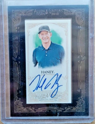 2012 Allen & Ginter's Framed Mini Blue  Ink Framed Hank Haney Autograph #AGA-HH - Image 1 of 2