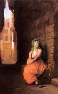 perfect oil painting handpainted on canvas"Arab Girl with Waterpipe"@16038 - Picture 1 of 1