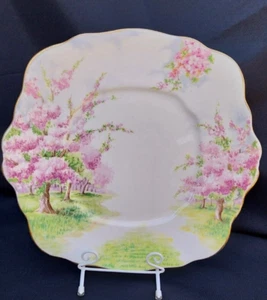 Royal Albert 1940's Crown China 1st England Blossom Time Cake Plate- no 799933 - Imagen 1 de 23