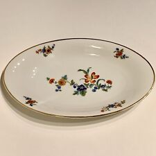 Krautheim & Adelberg Selb Bavaria Porcelain Floral Gold Rim Oval Dish Plate 8"