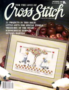 For the Love of Cross Stitch Magazine Sept. 1989 Leisure Arts 21 Projects - Picture 1 of 3
