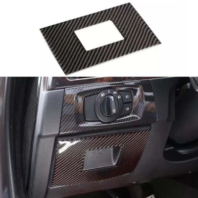 Real Carbon Fiber Console Gear Storage Box Cover Trim For BMW 3-Series 2005-2012 - Image 1 of 4