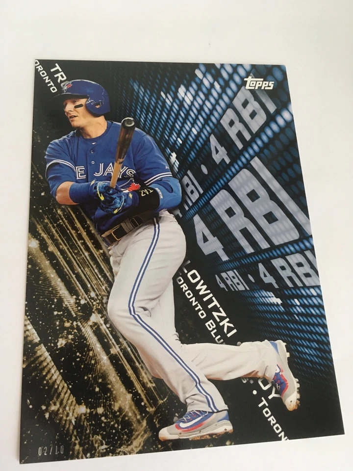 2016 Topps High Tek Highlights Jumbo 5x7 Troy Tulowitzki Blue Jays #d 02/10 Gold - Image 1 of 1