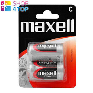2 Maxell C R14 Zinc Carbon Batteries 1.5V Baby MN1400 Blister Exp 2023 2BL New