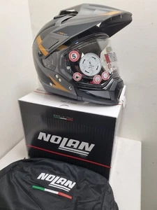 NOLAN N70-2 X 06 SKYFALL N-COM Casque moto crossover noir/or taille L (59-60cm) - Imagen 1 de 6