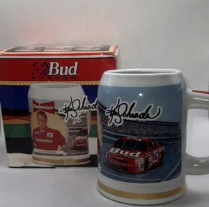 Vintage 1995 Ken Schrader Budweiser NASCAR Racing Mug Beer Stein￼New w/Box - Picture 1 of 13