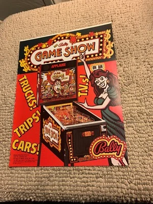 Original 1990 11- 8 1/4” Game Show Bally Pinball arcade game AD FLYER - Image 1 of 2