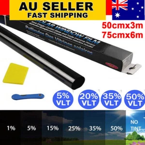 5% 20% 35% VLT Window Tint Film Black Roll Car Auto Home 75cm X 6m Tinting Tool, - Picture 1 of 17