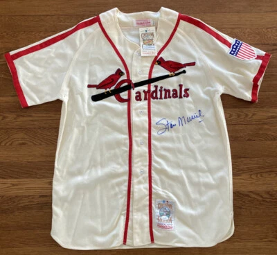 STAN MUSIAL AUTOGRAPH SIGNED M&N COOPERSTOWN COLLECTION JERSEY CARDINALS HOF JSA - Image 1 of 4