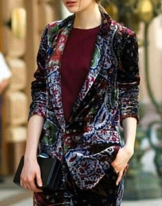 Zara Mulberry Silk Blend Velvet Blazer Jacket Paisley Hardly Worn Boho Size XS - Picture 1 of 23