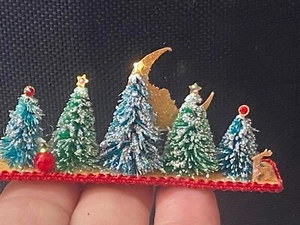 OOAK Artisan Tiny 5 Holiday Tree Mantel Centerpiece 1:12 Miniature Dollhouse - Picture 1 of 17