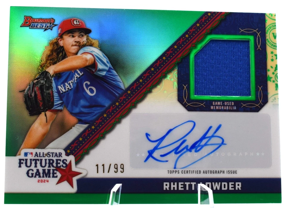 2024 Bowman's Best All-Star Futures Game Rhett Lowder GreenAuto Patch FGRA-RL - Image 1 of 2