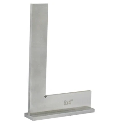 Hardened Steel 6'' x 4" Machinists Work Shop Precision Square Squares Wide Base - Image 1 of 4