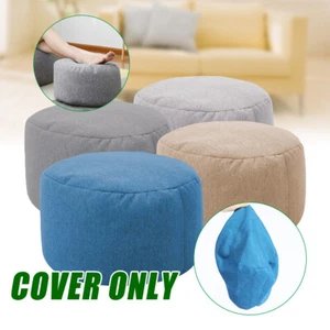 Fabric Ottoman Footstool Foot Stool Rest Pouffe Seat Bean Bag Cover - Picture 1 of 21