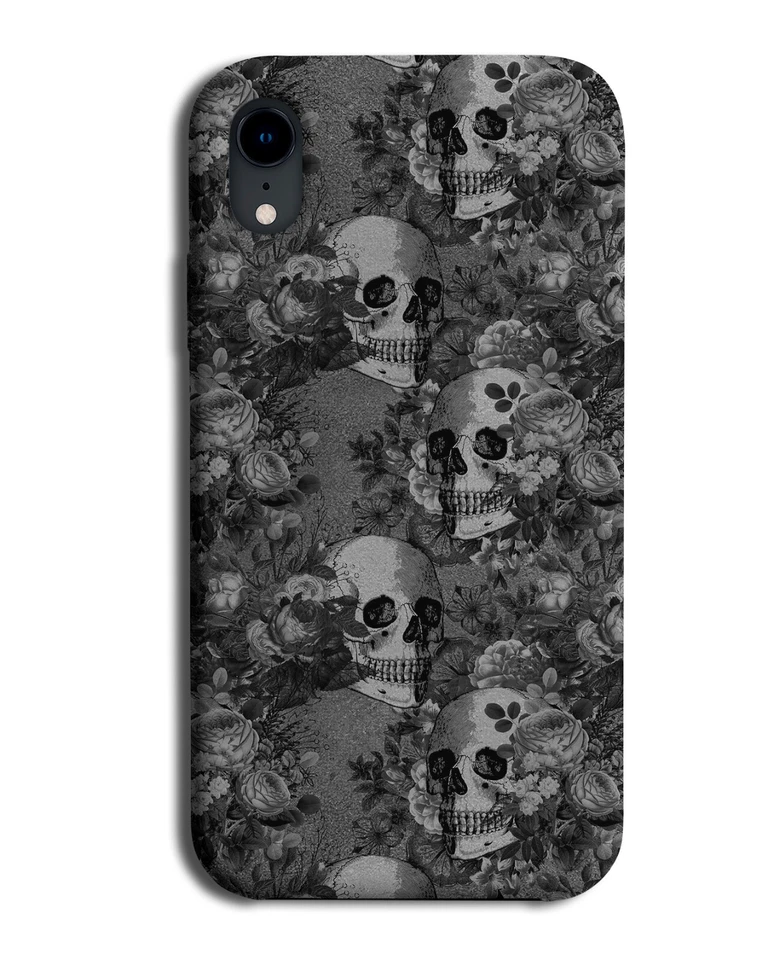 Gothic Skulls With Flowers Phone Case Cover Floral Skeleton Faces Heads G054  — 第 1/1 张图片