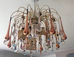 Unique revamped chandelia pendant lamp shades for ceiling Gustav Klimt inspired - Picture 1 of 15