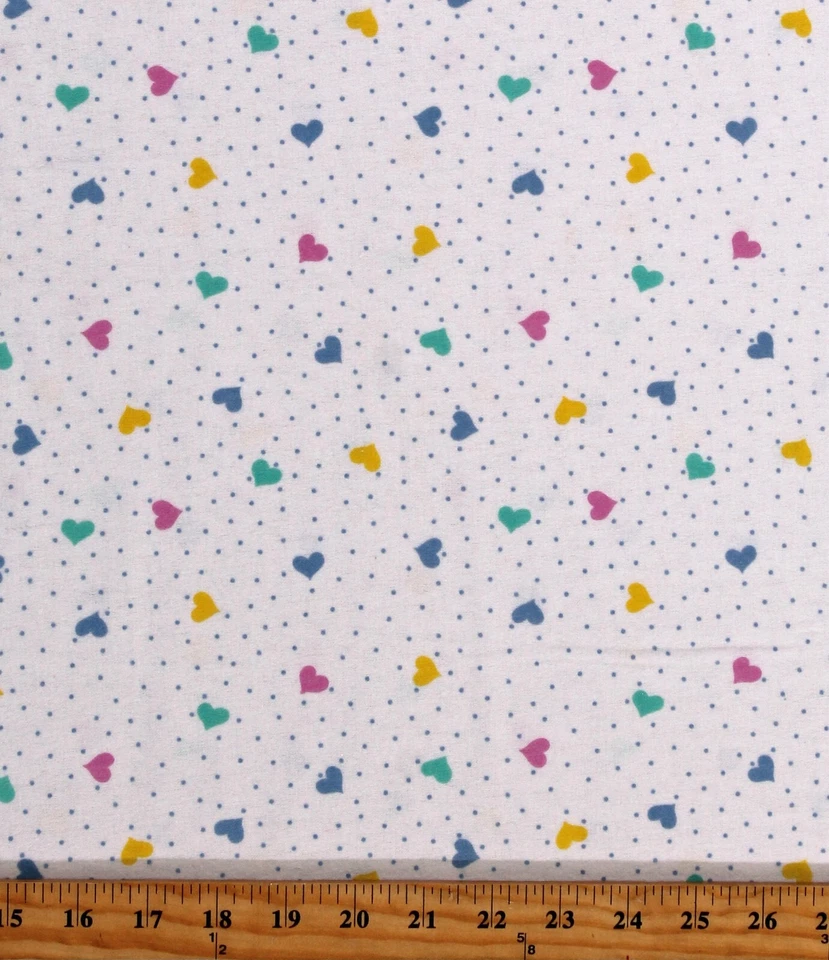 Franela Coloridos Corazones Azul Lunares en Blanco Niños Franela Tela PORTERÍA D285.03 Foto 1 de 1