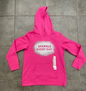 BCG Girls Lifestyle Sparkle Fleece Hoodie NWT! L 12-14 Beetroot Purple (pink) - Picture 1 of 11