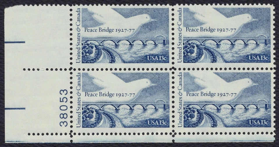 #1721 13c Peace Bridge, Plate Block [38053 LL], Mint **ANY 5=FREE SHIPPING** - Image 1 of 1