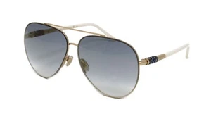 Jimmy Choo Sunglasses Women's Aviator Gray/S Y3R Gold Ivory 63mm NEW! - Picture 1 of 3