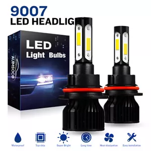 9007/HB5 LED Headlight Bulbs High & Low Beam 8000K White + Fan Super Bright 2X - Picture 1 of 24