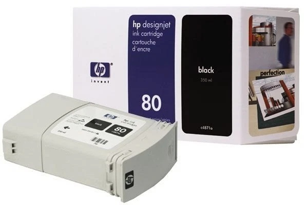 GENUINE BOXED HP 80 BLACK C4871A 350ml INK CARTRIDGE DESIGNJET 1000 GUARANTEED - Image 1 of 1