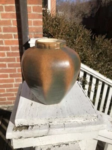 Fulper Pottery octagonal vase Matte brown over Sienna arts & crafts 1922 - Picture 1 of 9